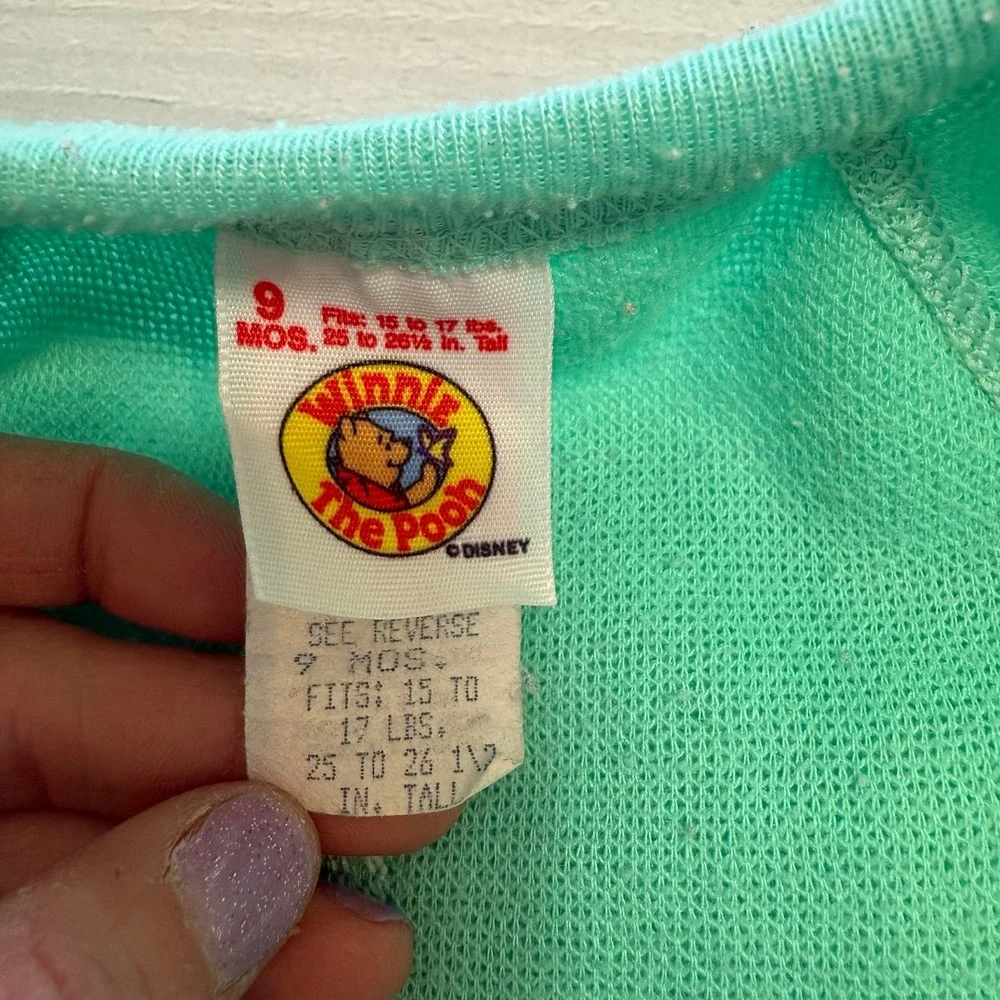 Vintage‎ Winnie the Pooh fleece baby footed sleeper 9 months